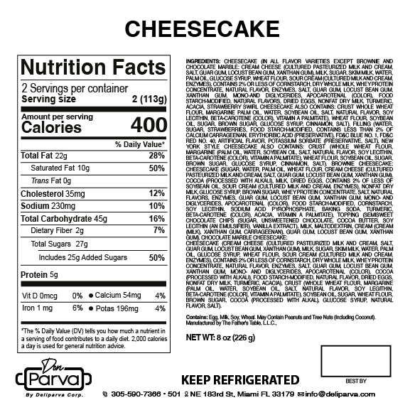 VARIETY CHEESECAKE x 4 Unit - MASTER BOX 20 CT