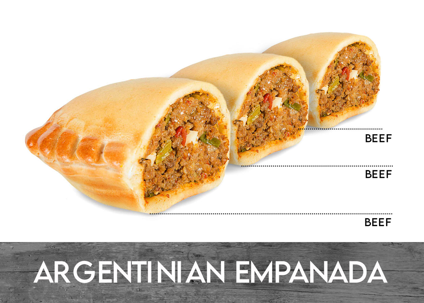 ARGENTINIAN BEEF EMPANADAS x 3 Unit  - MASTER BOX 20 CT