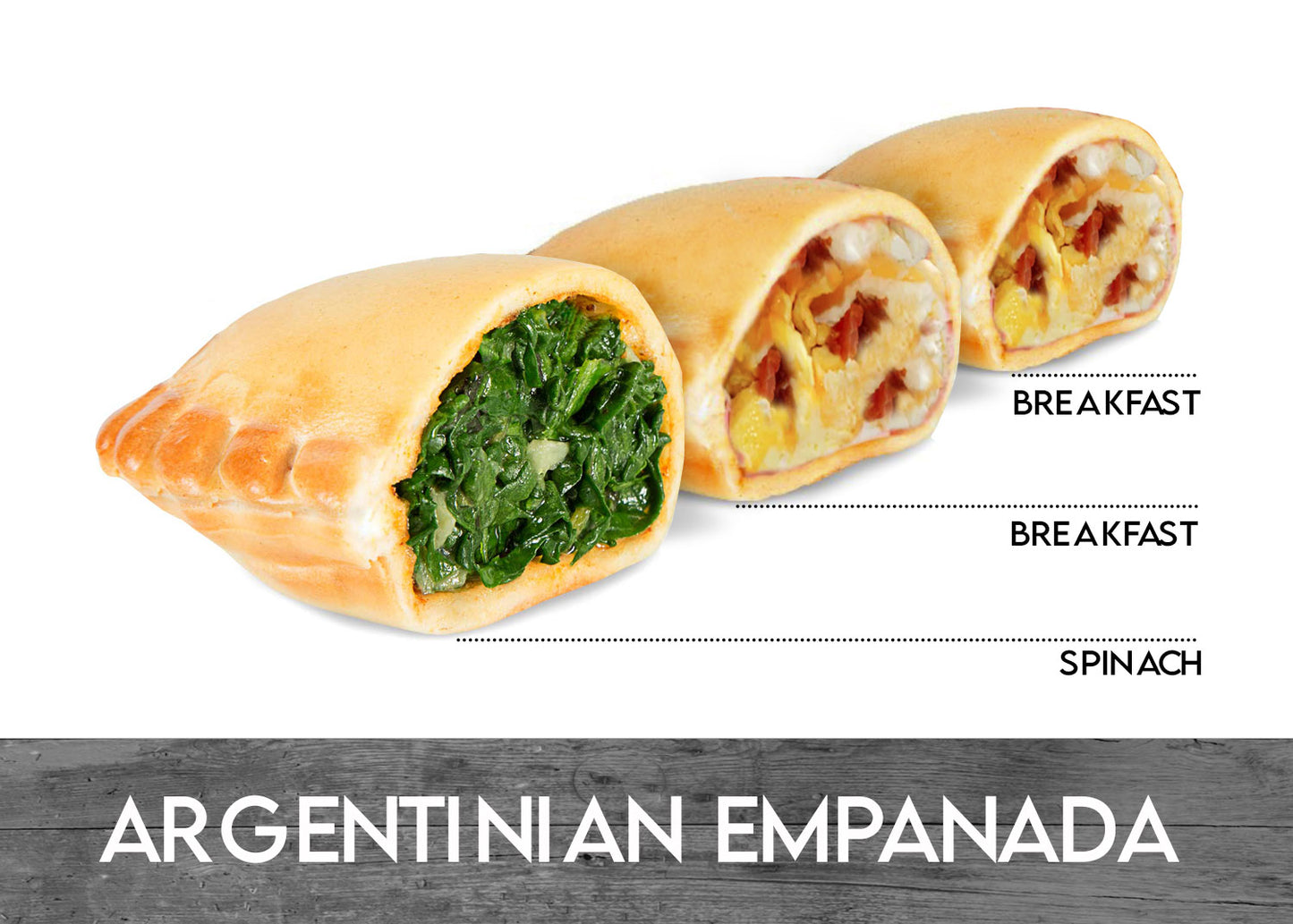 ARGENTINIAN MINI EMPANADAS MIX  Breakfast, Breakfast, Spinach x 3 Unit  - MASTER BOX  20CT